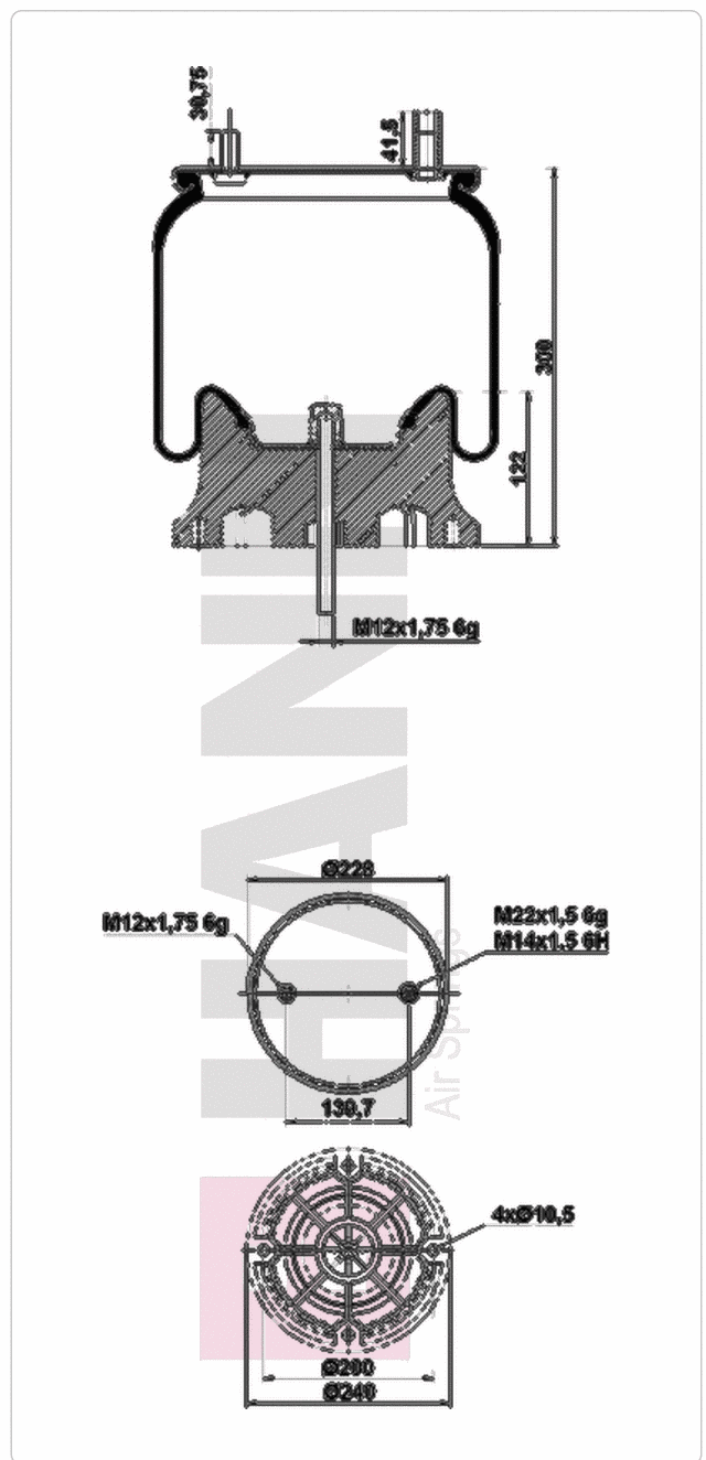 HANN H01.1163.CP air spring